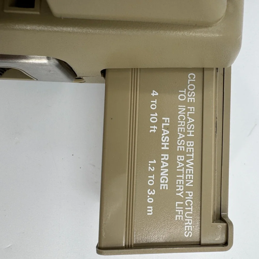 Kodak Partyflash Instant Camera Vintage Tan Brown Made in USA Electronic Flash